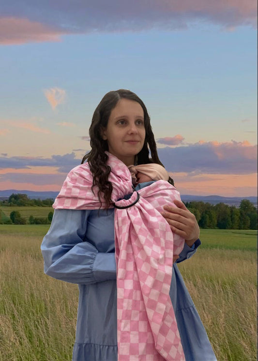 Pink Sunkist Ring Sling Carrier - LittleLullabyLoft