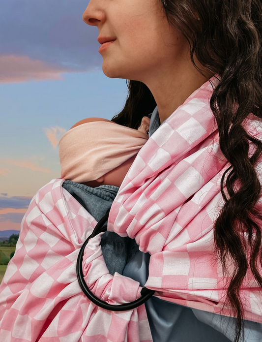 Pink Sunkist Ring Sling Carrier - LittleLullabyLoft