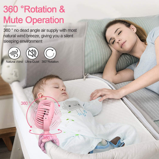 Portable USB Stroller Fan Baby Car Seat Accessory - LittleLullabyLoft