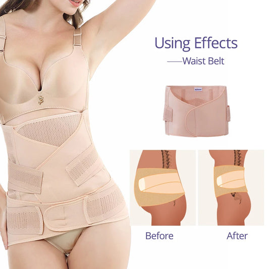 3in1 Belly/Abdomen/Pelvis Postpartum Belt Body Recovery Shapewear Belly Slim Waist Cinchers Breathable Waist Trainer Corset - LittleLullabyLoft