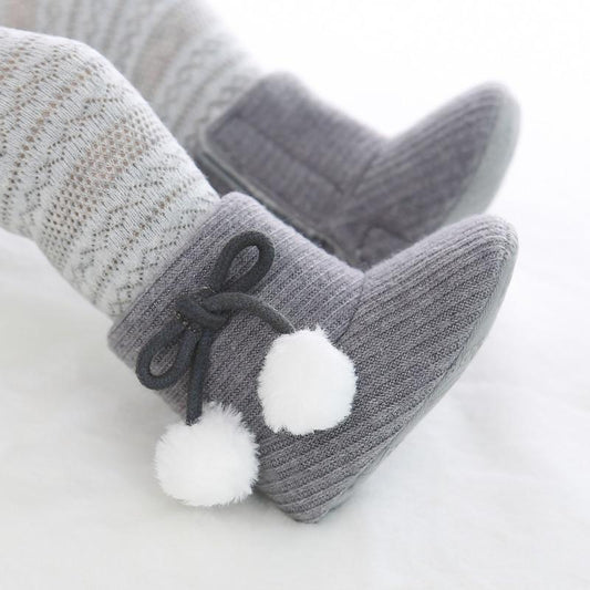 Cute Baby Infants Shoes Dot Knitting Boots Casual Non-slip Soft Soled Walking Shoes - LittleLullabyLoft