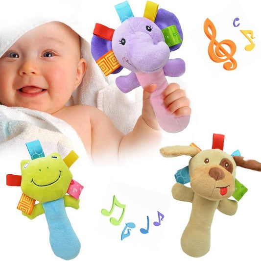 Newborn Baby Toys 0-12 Months Cartoon Baby Plush Rattle Mobile Bell Toy Infant Toddler Early Educational Toys For Kids - LittleLullabyLoft