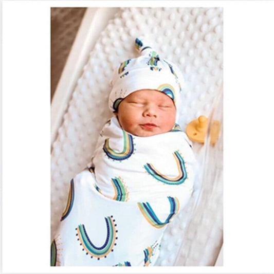 Baby Envelope Newborn Rainbow Baby Swaddle Blanket Set Cotton Swaddling Bag Sleep Sack Bedding Sleep Bag - LittleLullabyLoft