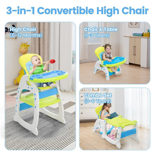 TOBBI & NYEEKOY 3-in-1 Convertible Toddler Highchair with Table