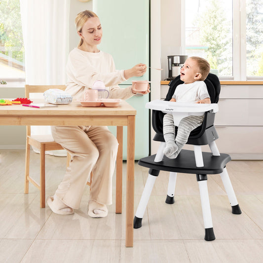 6-in-1 Convertible Baby High Chair with Removable Tray - LittleLullabyLoft