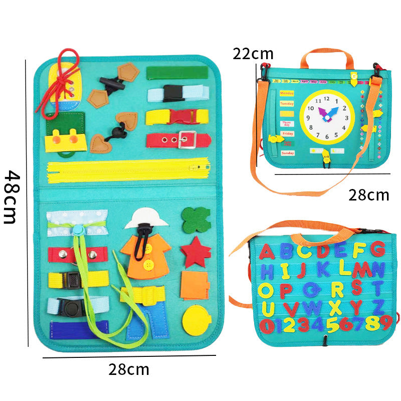 Children's Busy Board Dressing and Buttoning Learning Book Toy