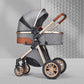 High Landscape Lightweight Folding Baby Stroller with Shock Absorption - LittleLullabyLoft