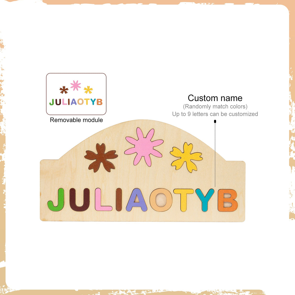 Personalized Baby Name Wooden Puzzle Toy - LittleLullabyLoft