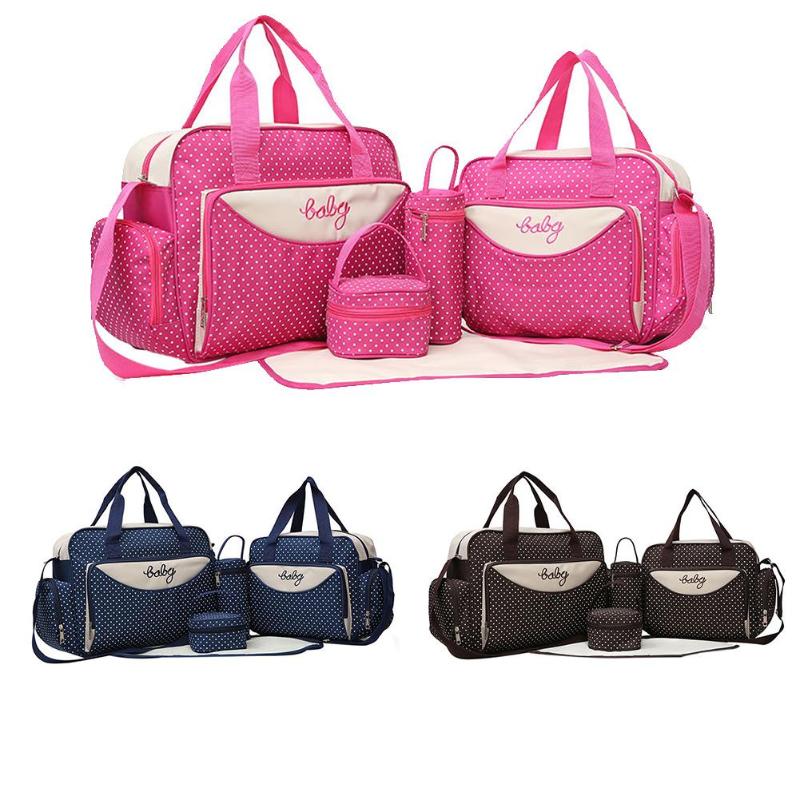 5-Piece Maternity Diaper Bag Set with Baby Accessories
