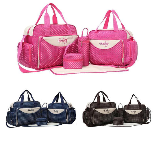 5-Piece Maternity Diaper Bag Set with Baby Accessories - LittleLullabyLoft