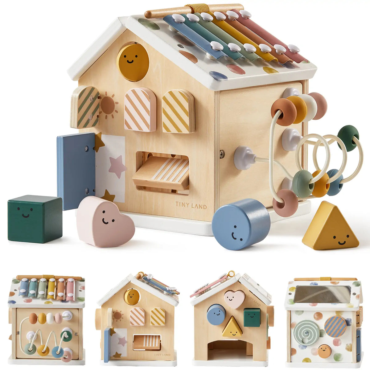 Tiny Land® Cottage Activity Cube - Morandi - LittleLullabyLoft