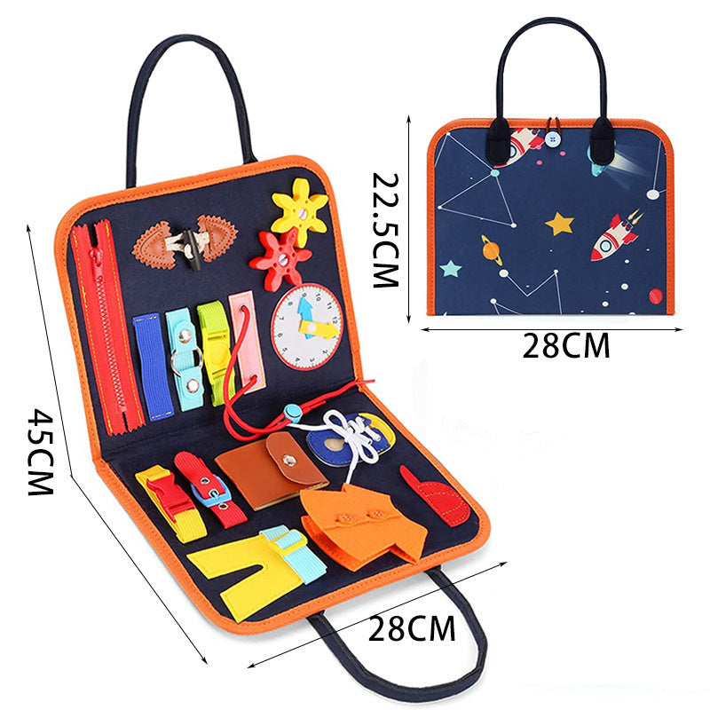 Children's Busy Board Dressing and Buttoning Learning Book Toy