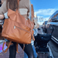 The Lillian Diaper Bag - Cognac - LittleLullabyLoft
