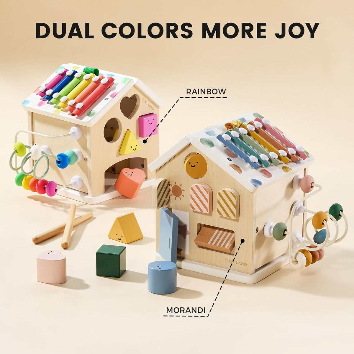 Tiny Land® Cottage Activity Cube - Morandi - LittleLullabyLoft