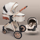 High Landscape Lightweight Folding Baby Stroller with Shock Absorption - LittleLullabyLoft