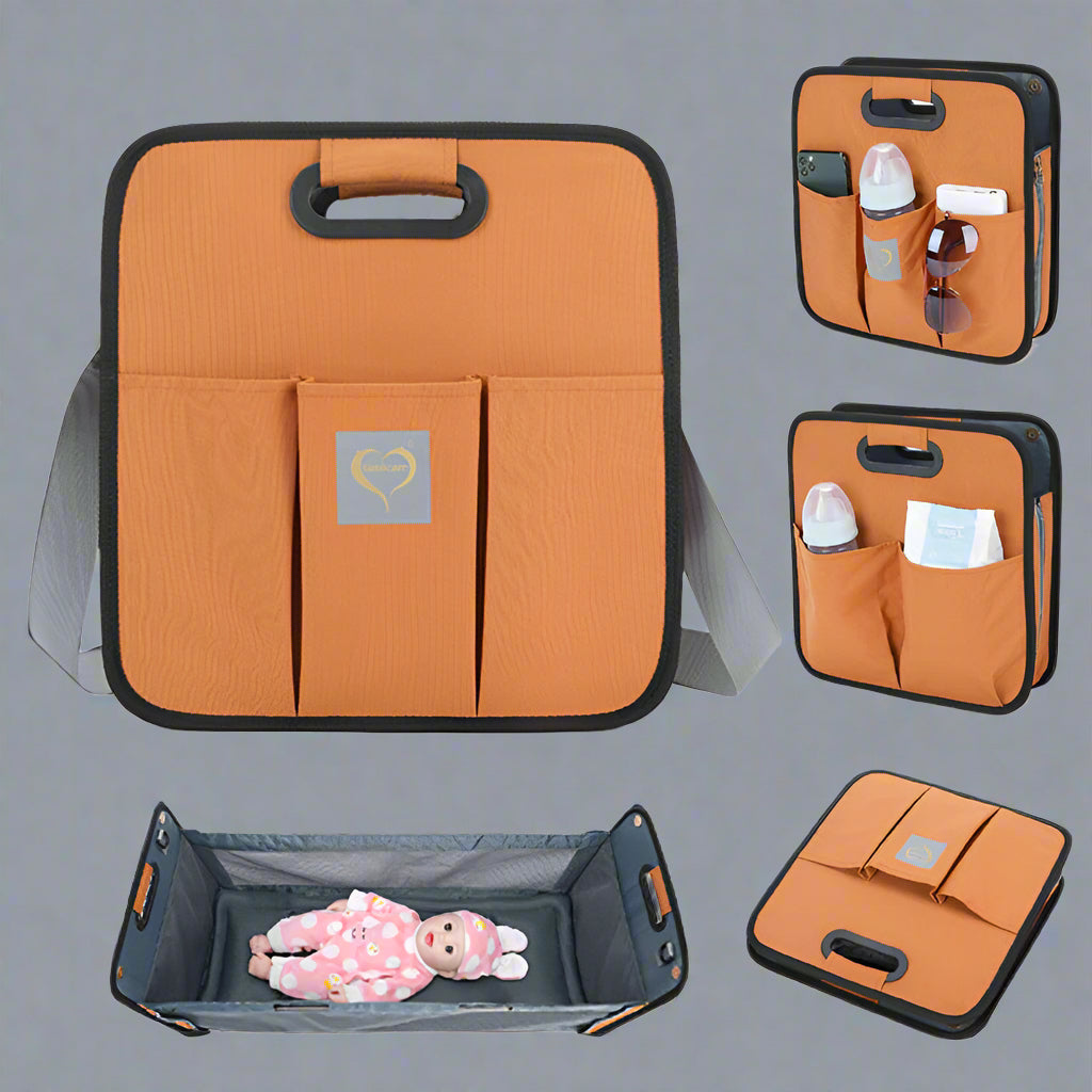 Portable Baby Diaper Bag – Folding Bed Shoulder Messenger Bag for Travel - LittleLullabyLoft