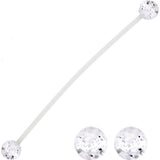 Pregnant Belly Button Ring With Clear Glitter UV Ends - LittleLullabyLoft