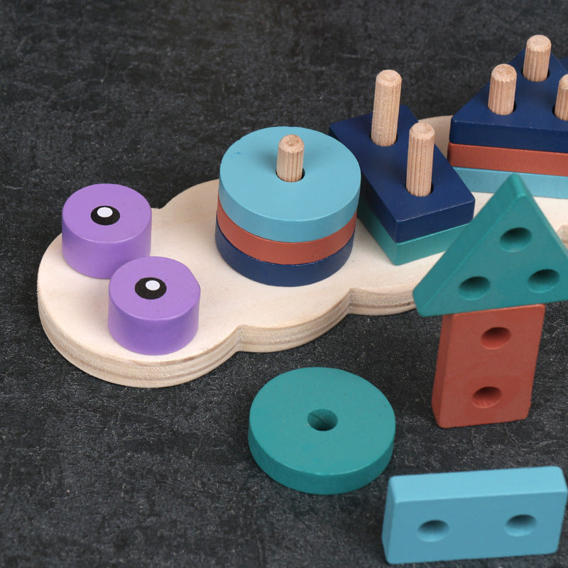 Montessori Wooden Column Learning Set for Early Education