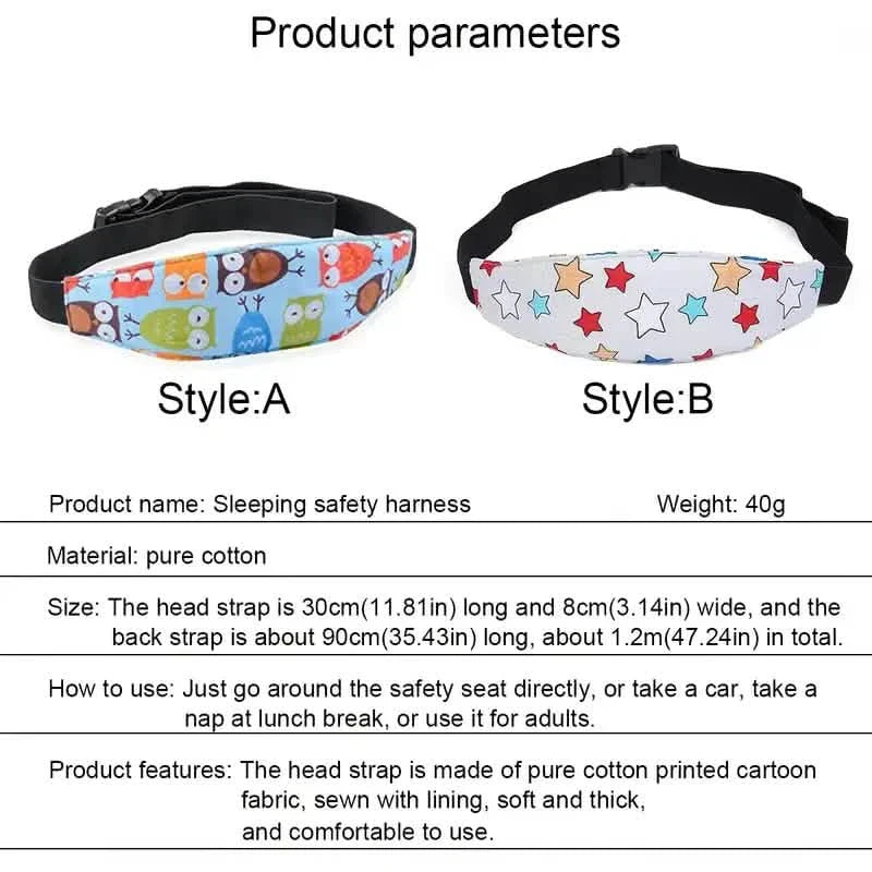 2-Pack: Kids Safety Head Support Band and Toddler Car Seat Neck Relief - LittleLullabyLoft