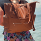 The Lillian Diaper Bag - Cognac - LittleLullabyLoft