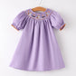 Purple Halloween Smock Embroidery Baby Girl Dress
