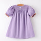 Purple Halloween Smock Embroidery Baby Girl Dress