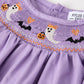 Purple Halloween Smock Embroidery Baby Girl Dress