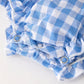 Fall Thanksgiving& Halloween Blue Pumpkin Smock Embroidery Baby Girl Romper