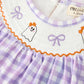 Halloween Ghost Plaid Bow Scallop Girls Dress