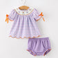 Halloween Ghost Plaid Bow Girls Bloomer Set