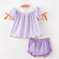 Halloween Ghost Plaid Bow Girls Bloomer Set