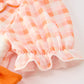 Halloween Pumpkin Plaid Bow Girls Dress