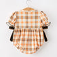 Halloween Plaid Smocked Baby Bubble Romper