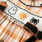Halloween Plaid Smocked Baby Bubble Romper