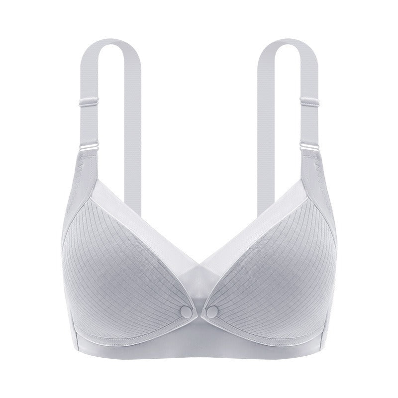 Nursing Underwear Maternity Underwear Front Open Buckle Thin Seamless Bra Cotton Lining Large Size Nursing Bra - LittleLullabyLoft