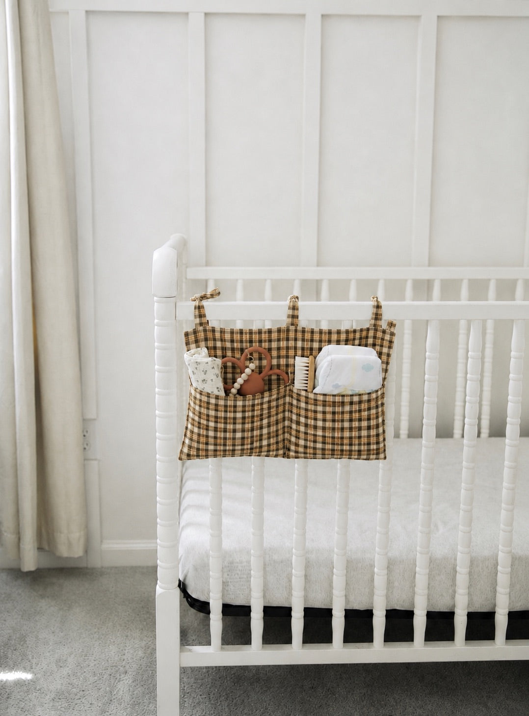 Baby Crib Diaper Caddy Storage Organizer Nursery Room - LittleLullabyLoft