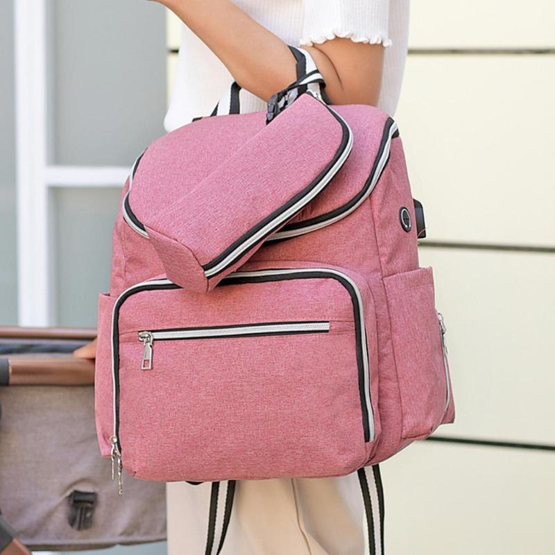 Fashion Waterproof Maternity Diaper Backpack Large Capacity Baby Bag
