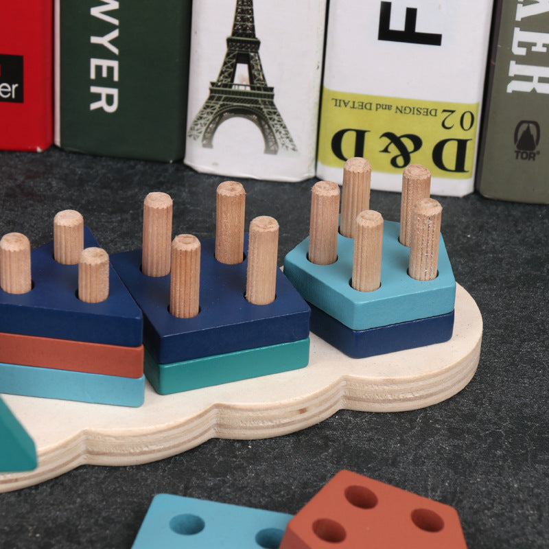 Montessori Wooden Column Learning Set for Early Education