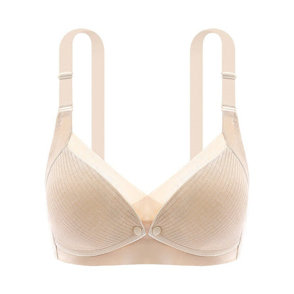 Nursing Underwear Maternity Underwear Front Open Buckle Thin Seamless Bra Cotton Lining Large Size Nursing Bra - LittleLullabyLoft