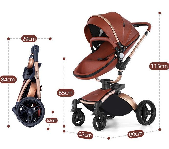 3-in-1 High Landscape 360° Rotating Foldable Baby Stroller