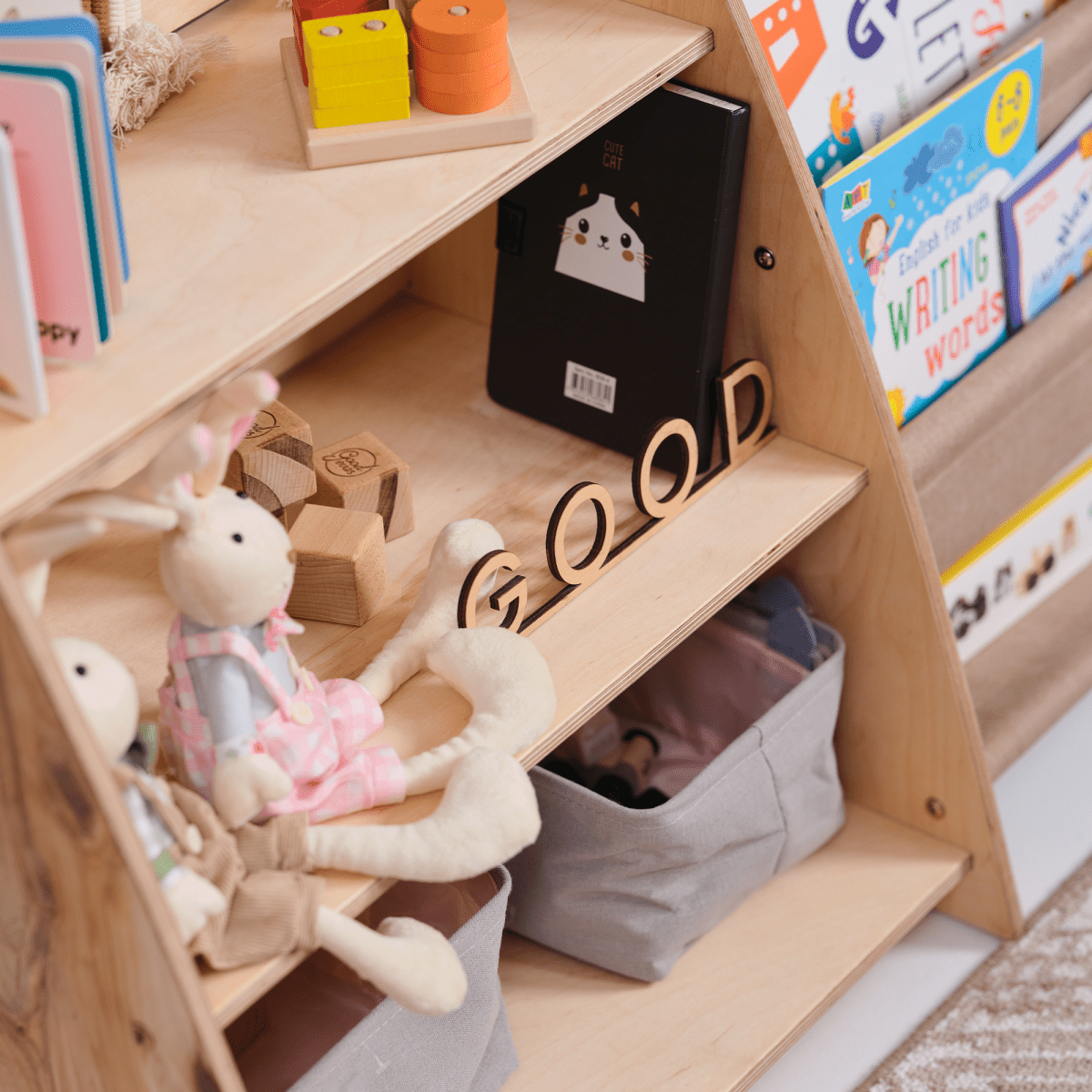 2in1 Montessori Shelf for Books and Toys - LittleLullabyLoft