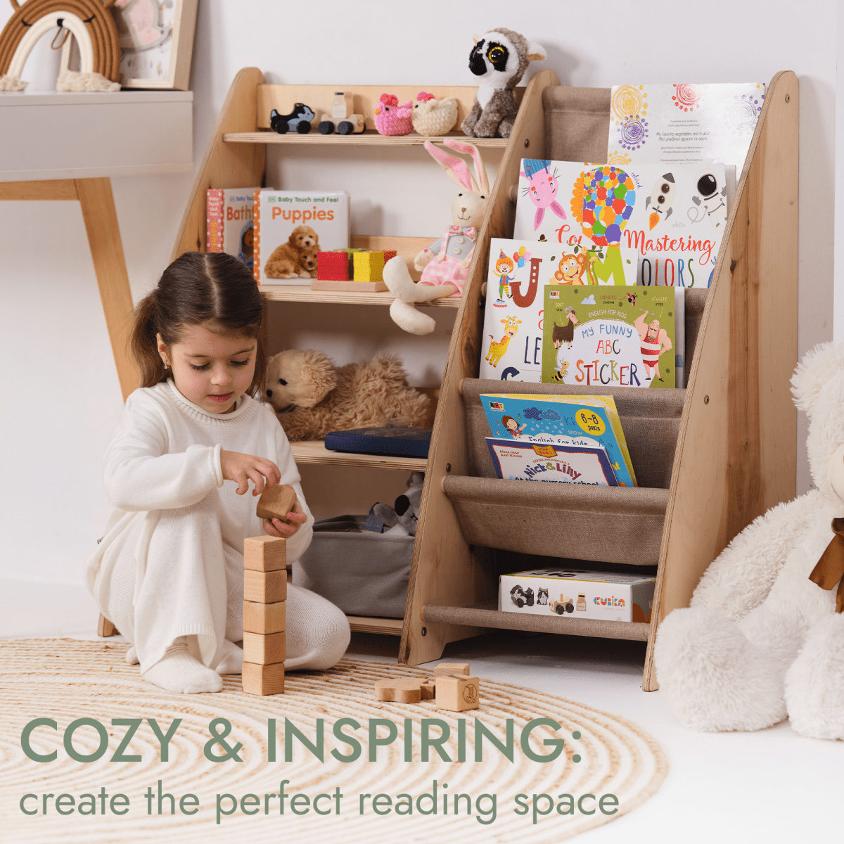 2in1 Montessori Shelf for Books and Toys - LittleLullabyLoft