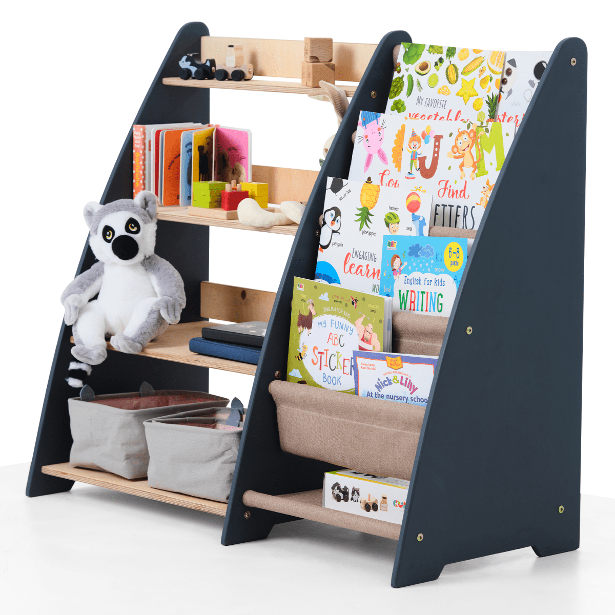 2in1 Montessori Shelf for Books and Toys - LittleLullabyLoft
