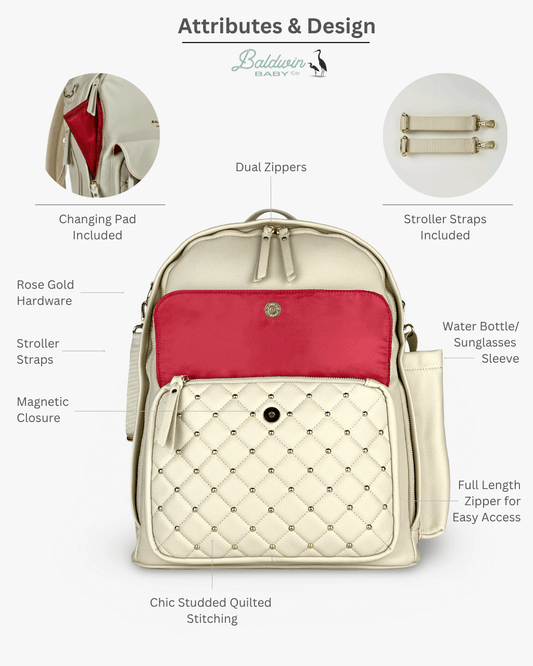 The Daphne Diaper Bag - Sandstone - LittleLullabyLoft