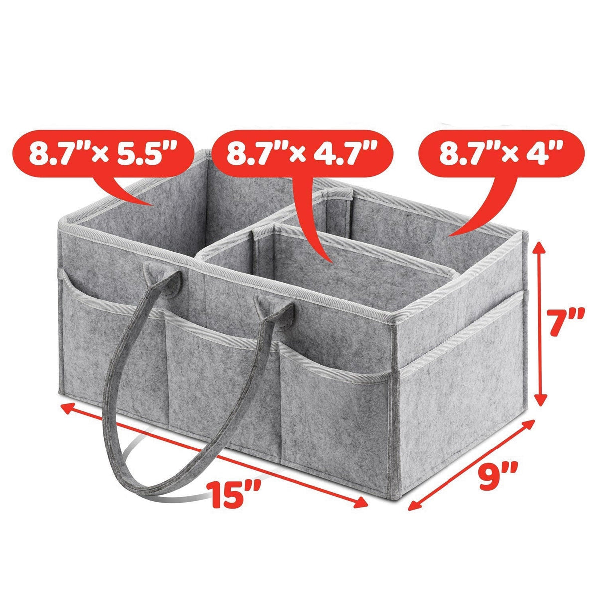 Baby Diaper Caddy Organizer Portable Holder Bag for Changing Table and Car, Nursery Essentials Storage bins 38*23*18cm - LittleLullabyLoft