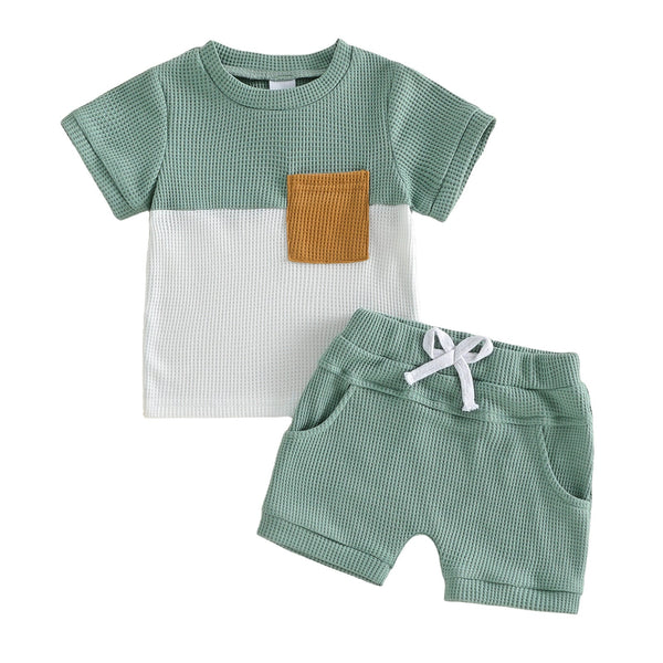 Summer Baby Toddler Solid Top and Shorts Set