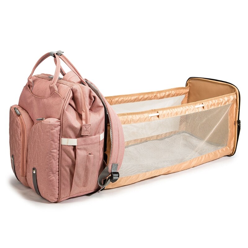 Portable Folding Crib Diaper Backpack with Changing Pad Travel