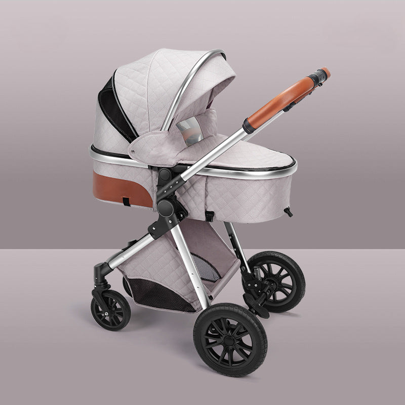 High Landscape Lightweight Folding Baby Stroller with Shock Absorption