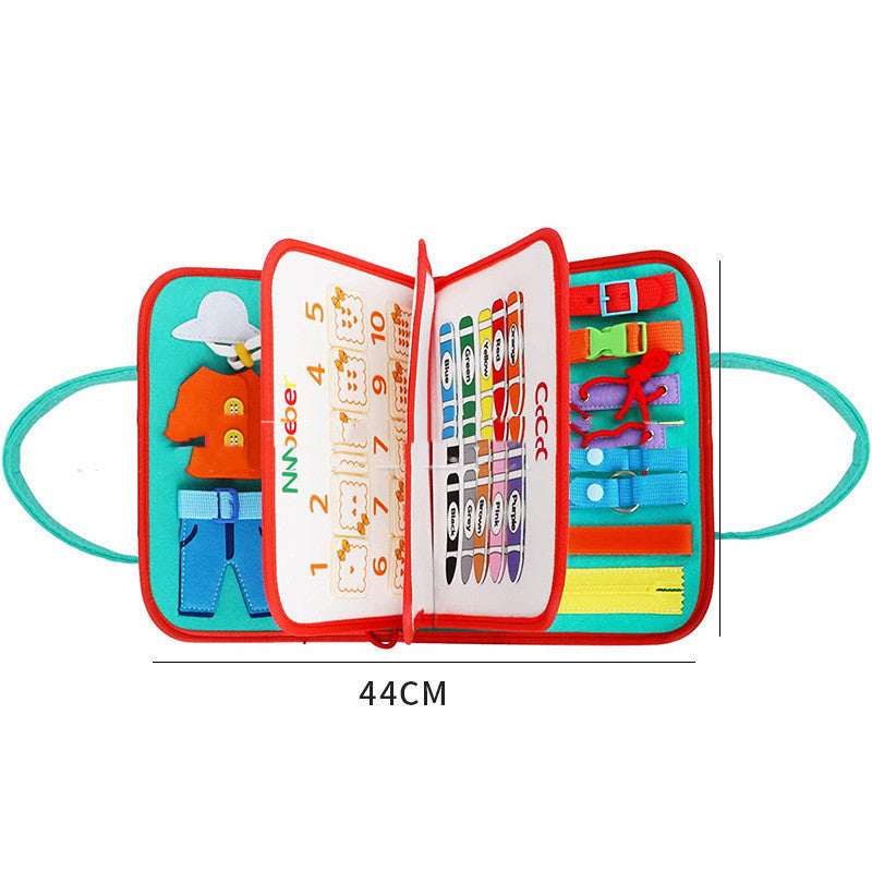 Children's Busy Board Dressing and Buttoning Learning Book Toy