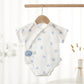 Pure Cotton Newborn Short Sleeve One-Piece Baby Romper - LittleLullabyLoft